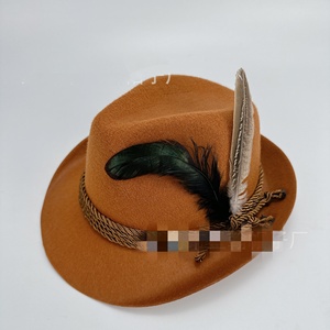 カスタムドイツオクトーバーフェストカーニバルプロモーション広告フェザーポリエステルフェルトカウボーイフェドライベントパーティーハット（グレーロープ付き） - Product Image 2