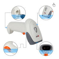 Lecteur de codes QR portable USB sans fil 2.4G Bluetooth 1D 2D, scanner de codes-barres sans fil portable pour supermarché