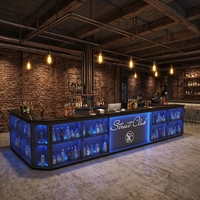 Comptoir de réception d'angle personnalisé en métal thermolaqué de style industriel pour bar, caisse enregistreuse, restaurant, grill, salle de billard