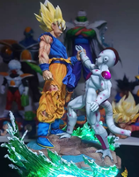 Estatua GK de Dragon Ball Z, Goku vs Frieza, Coleccionable de Anime para Fans, Resina con Luces LED, Escala 1/6, Pieza Perfecta para Exhibición
