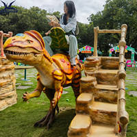 Grand dinosaure à bascule à monter, jeu animatronique, dinosaure blindé à monter pour enfants avec escalier pour centre commercial, utilisation par les enfants