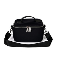 Sac isotherme personnalisé en néoprène noir pour le déjeuner, idéal pour le bureau, les voyages, les pique-niques, sac thermique souple avec bandoulière