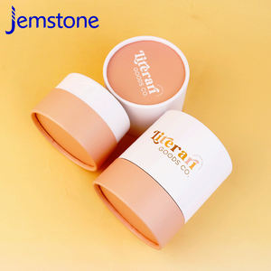 Boîte de maquillage en carton recyclé pour soins de la peau, tube en papier avec impression dorée, emballage cylindrique - Product Image 4