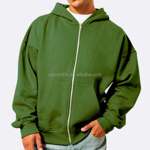 100% algodón de alta calidad con cremallera completa fabricantes de Sudadera con capucha French Terry Heavyweight Oversized Zip up Hoodie Manufacturers - Product Image 5