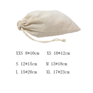 Túi Dây Rút Vải Lanh Tái Chế Túi Vải Muslin Đựng Đồ Túi Dây Rút Cotton Có Logo Tùy Chỉnh - Product Image 3