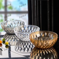 Bol à eau rond transparent, saladier, bol à fondue et bol de cuisson en plastique acrylique PC pour restaurants et cantines