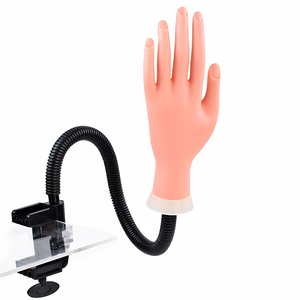 Movable <b>Practice</b> <b>Hand</b> Plastic Soft Flexible Holder Stand Salon Manicure <b>Nail</b> Art Training Mannequin Showing Tool Kit Bendable - Product Image 5