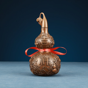 <b>Copper</b> World <b>Copper</b> Gourd Ornament Purple <b>Copper</b> Auspicious Gourd Handmade Home Office Decoration Wedding Gift <b>Table</b> Decor - Product Image 1