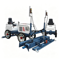 Machine à niveler au laser à quatre roues avec récepteur laser double pour travaux de sol de haute précision