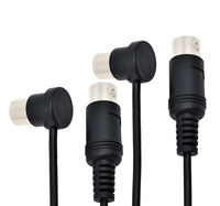 Câble audio-vidéo MIDI mâle à mâle 90 ° 5 broches D-Sub Grandes extrémités droites DIN à angle droit pour câble de signal d'instruments de musique