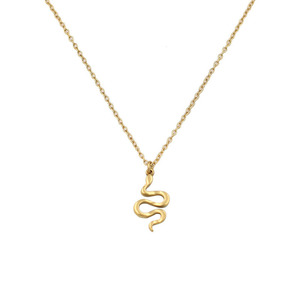 Snake Pendant Necklace Gold Chain Women's Everyday Wear Geometric Animal Design 18k Gold Plated Clavicle Chain - Product Image 5