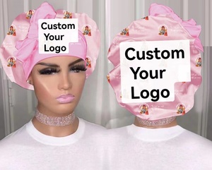 Custom logo BABY and ADULT Mommy and Daughter <strong>Bonnets</strong> Silk Hair Double Layer <strong>Bonnets</strong> Bling Diamond <strong>Bonnets</strong> with Headwraps - Product Image 3