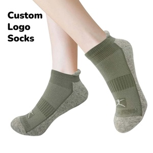 महिलाओं की युवा आरामदायक कपास टेरी टखने के मोजे वसंत में सांस लेने योग्य त्वरित शुष्क पर्यावरण अनुकूल कुशन कुशन प्रशिक्षण कस्टम लोगो थोक - Product Image 1