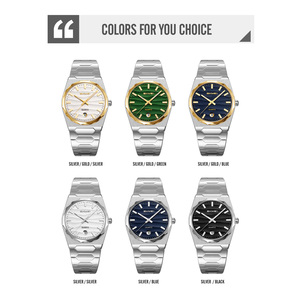 Men's round chronograph <b>watch</b> Luxury stainless steel wristwatch 30M waterproof quartz <b>watch</b> - Product Image 3