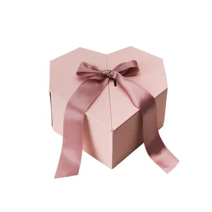 Scatole personalizzate a forma di cuore in cartone a forma di cuore scatola di carta per imballaggio regalo di san valentino con nastro