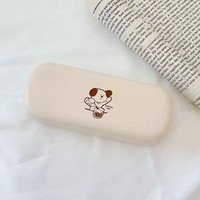 Boîte à lunettes portable transparente anti-pression et anti-casse pour chiots, motif dessin animé, vente en gros pour fabricants