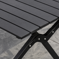 Ensemble de table de camping pliable en aluminium, portable, pour pique-nique, barbecue, extérieur, compact, avec 4 chaises