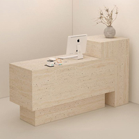 Comptoir de réception moderne et minimaliste en bois, table de bureau, comptoir de réception pour salon ou boutique, prix de gros direct usine