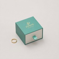 Boîte à bijoux en papier de luxe avec logo, emballage écologique, tiroir rigide à ruban, style tendance, expédition rapide, faible MOQ, personnalisable