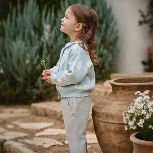 DB1260356 DAVE BELLA Cappotto in Cotone per Bambine, Cardigan Primaverile Blu Pastello, Maglione Lavorato a <span class=keywords><strong>Maglia</strong></span> - Product Image 5
