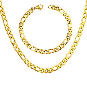 <span class=keywords><strong>Set</strong></span> <span class=keywords><strong>Collana</strong></span> <span class=keywords><strong>e</strong></span> <span class=keywords><strong>Bracciale</strong></span> da <span class=keywords><strong>Uomo</strong></span> Hip Pop in Acciaio Inossidabile 316L con Catena Cubana a Coda di Volpe - Product Image 3