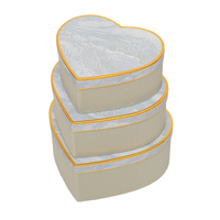 Boîte de rangement en carton en forme de cœur en gros avec couvercle et base décoratifs en papier pour armoire, cosmétiques et coffrets cadeaux