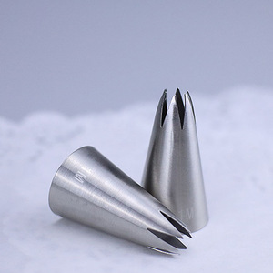 Cross-border exclusive 304 stainless steel medium-sized piping nozzle 3-piece <b>set</b> (1M2D2F) for cookie <b>baking</b> and cake - Product Image 4