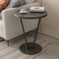 Table d'appoint créative pour petit appartement, style minimaliste de luxe léger, table basse ronde en ardoise pour salon d'angle