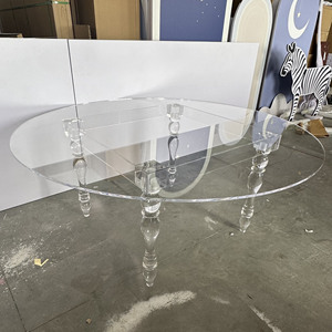 Feestartikelen Helder Acryl Rond Bruiloft Banket Rond Acryl Top Moderne Tafel Eettafel - Product Image 2