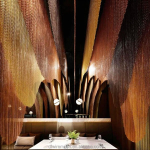 Cortina de Cadena Decorativa Arquitectónica con Ganchos en S, Malla Metálica de Aluminio para Biombos y Separadores - Product Image 5