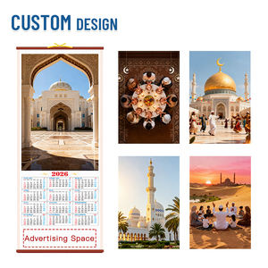 Calendario de Pared con Diseño de Bastón Musulmán y Logotipo Personalizado 2026, Regalos Promocionales Corporativos, Calendario Colgante para Decoraciones del Eid Al Fitr - Product Image 1
