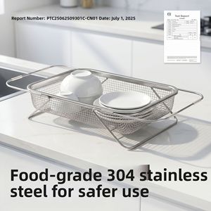 Panier de vidange en acier inoxydable pour éviers de cuisine, bassins de lavage de légumes, bassins de lavage de vaisselle domestiques, égouttoirs - Product Image 5