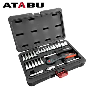 ATABU 28PCS 1/4 Dr Socket Set Wrench Tool Sets Kit Profissional de Ferramentas para Aplicações Versáteis