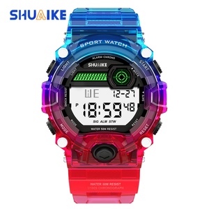 Montre de sport numérique SHUAIKE 782 pour enfants, nouvelle conception imperméable camouflage et antichoc, fonctions lumineuses et d'alarme, bracelet en plastique - Product Image 1