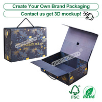 Boîte d'Emballage Magnétique Noire de Luxe pour Perruques et Extensions de Cheveux en Carton, Grande Boîte Cadeau Premium Personnalisée avec Logo, Vente en Gros