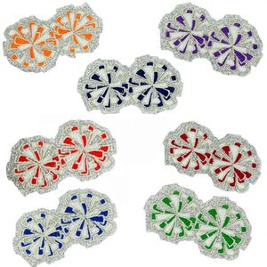 <b>Iron</b> on Embroidered Glitter Edge Macaroon Colors Christmas Fireworks Patch for Hat Hoodies Decoration - Product Image 1