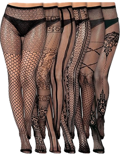 Collants en résille de soie sans couture pour femmes, leggings sexy pour fête d'Halloween avec dentelle, motif uni tendance, collants d'hiver - Product Image 1