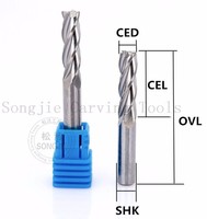 Fraise en bout CNC OEM 3A 3.175/4/5/6/8/10/12mm fraise en spirale à 1 cannelure fraise en carbure pour routeur