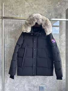 Giacca Invernale da <span class=keywords><strong>Uomo</strong></span> Stile Classico Alta Qualità Calda Antivento <span class=keywords><strong>con</strong></span> Pelliccia di Coyote Parka Canadese - Product Image 4