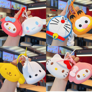 Dibujos animados Sanrios figura muñecas silicona Mini bolso lindo niños cartera y Tarjetero con monedero llavero juguete y regalo - Product Image 3