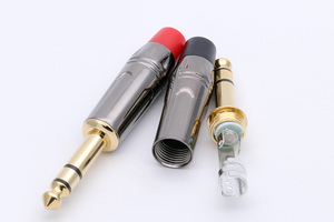 Adaptor Jack Stereo mikrofon gitar konektor kawat steker pria 3 tiang 6.35MM - Product Image 5