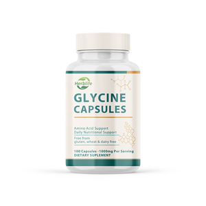Cápsulas de Glicina de Marca Privada OEM, 1000 mg por Porción, Suplemento Vegano de Aminoácidos, 100 Cápsulas para el Apoyo Nutricional Diario - Product Image 1