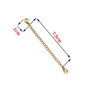Chaîne d'extension à fermoir homard double tête en acier inoxydable pour collier, bracelet, bijoux, accessoire DIY, ton or 18 carats et argent - Product Image 3