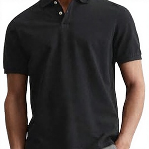 American Light Luxury Men's Breathable Knitted 100% Organic Cotton Plain Dyed <b>Short</b> <b>Sleeve</b> <b>Henley</b> Neck Slim Fit Regular Shoulder - Product Image 4