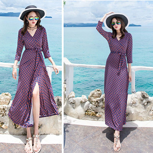Atacado Beach Clothing New Full-size Full-length Beach Smock <span class=keywords><strong>Swimsuit</strong></span> com um vestido sobre um biquíni