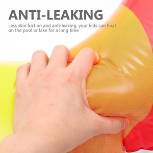 MAKE WAVES Rainbow Color Inflatable <b>Swimming</b> <b>Ring</b> Adult Thickened PVC Pool Float EU & USA Standards Playful - Product Image 5