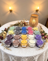 Farbige Sojawachs-Teelichter in Kleinen Glasgefäßen OEM für Weihnachten und Heimdekoration