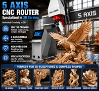 Routeur CNC 5 axes à prix d'usine avec usinage de haute précision pour le travail du bois et les projets de sculpture 3D