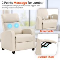 Chaise inclinable d'usine pour salon sièges de cinéma maison canapé inclinable simple salon avec fonction de massage de siège rembourré