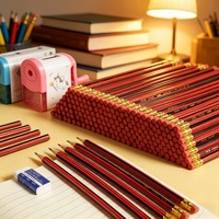 Crayon en bois hexagonal HB avec tête effaçable pour les élèves, idéal pour les récompenses scolaires et stimulant l'apprentissage.